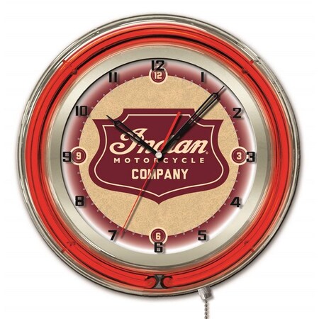 Indian Motorcycle Double Neon 19 Clock